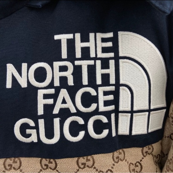 The North Face Gucci Puffer Jacket - Black and Tan Pattern - Picture 2 of 6